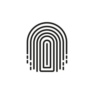 Parmak izi ikonu. Güvenlik erişim konsepti. Biyometrik sistem. Vektör illüstrasyonu