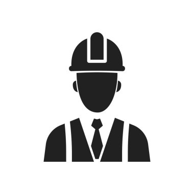 İnşaat mühendisi. Servis Mühendisi Simgesi. - Mimar. Vektör illüstrasyonu