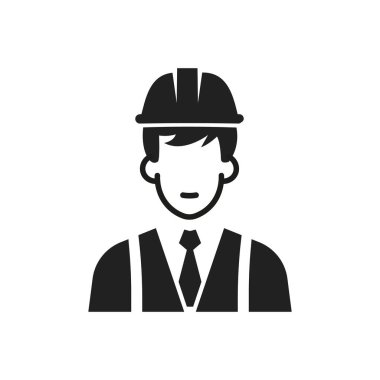 İnşaat mühendisi. Servis Mühendisi Simgesi. - Mimar. Vektör illüstrasyonu