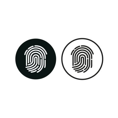 Parmak izi ikonu. Güvenlik erişim konsepti. Biyometrik sistem. Vektör illüstrasyonu