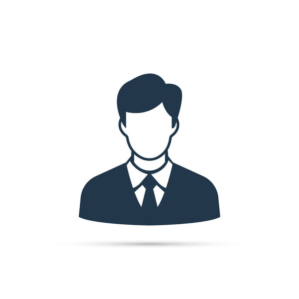Male icon. User symbol of man in business suit. Vector illustration