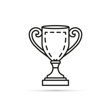 Kupa ikonu. Basit bir kazanan sembolü. İzole vektör illüstrasyonu