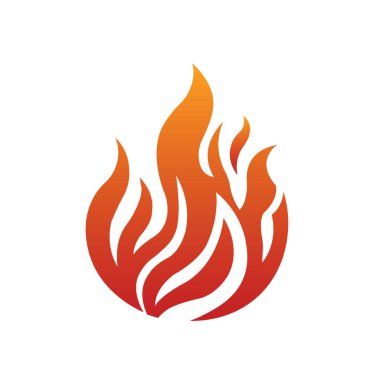 Alev logosu simgesini ateşle. Petrol, gaz ve enerji. İzole vektör illüstrasyonu