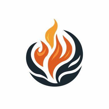 Alev logosu simgesini ateşle. Petrol, gaz ve enerji. İzole vektör illüstrasyonu