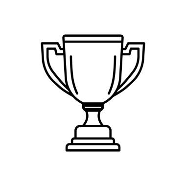 Kupa ikonu. Basit bir kazanan sembolü. İzole vektör illüstrasyonu