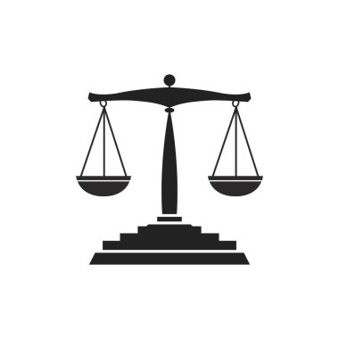Terazi çizgisi simgesi. Adalet simgesi. İzole vektör illüstrasyonu.