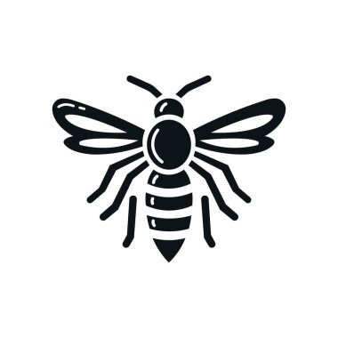 Yaratıcı Arı Simgesi. Bal Arısı, Bal Yapımı konsepti. İzole vektör logosu illüstrasyonu