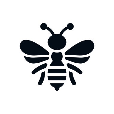 Yaratıcı Arı Simgesi. Bal Arısı, Bal Yapımı konsepti. İzole vektör logosu illüstrasyonu