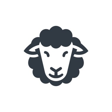 Koyun ikonu, hayvan kafası. Kuzu sembolü Vektör illüstrasyonu
