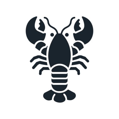 Istakoz ikonu. Deniz ürünleri, kerevit. İzole vektör illüstrasyonu