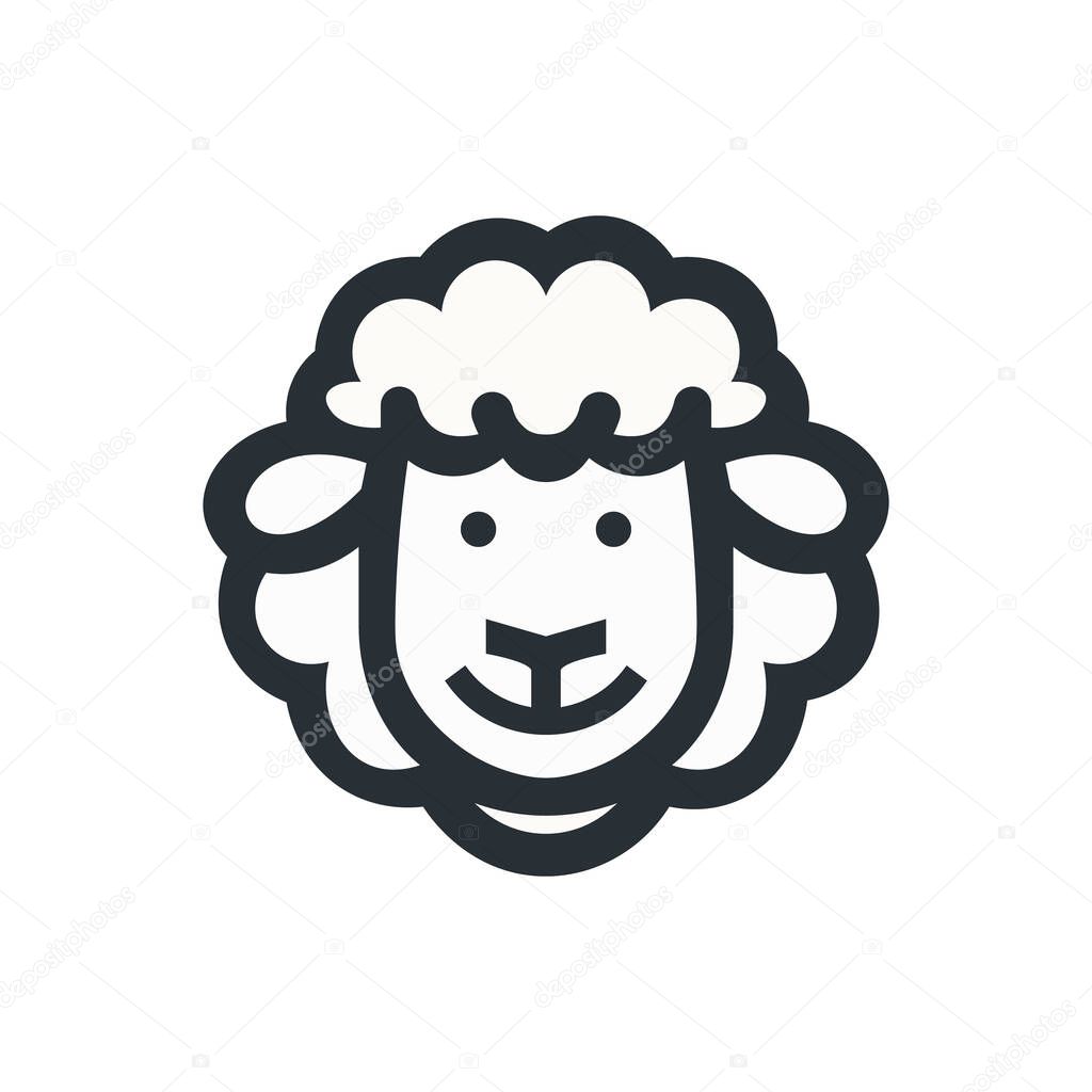Sheep icon, animal head. Lamb symbol. Vector illustration