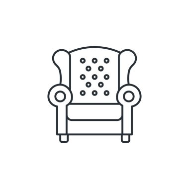 Koltuk çizgisi simgesi. Koltuk. Ev dekoru. İzole vektör illüstrasyonu