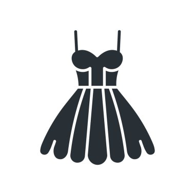 Düz giyinen kadın simgesi. İzole vektör illüstrasyonu