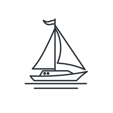 Yelkenli hattı simgesi. Beyaz arkaplanda izole edilmiş vektör