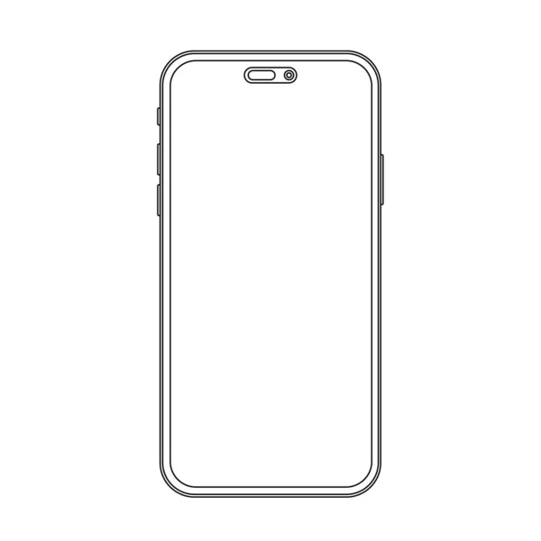 Outline Line Phone Mockup Any Project Vector Illustration New Trendy — Stock Vector