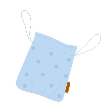 Pamuk tekrar kullanılabilir çanta. Sıfır atık, çevre dostu ürünler, organik öğeler vektör illüstrasyonu