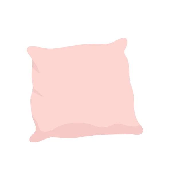 Sleeping Soft Square Pillow Decorative Cushion Sleeping Comfort Object Vector — Stock Vector