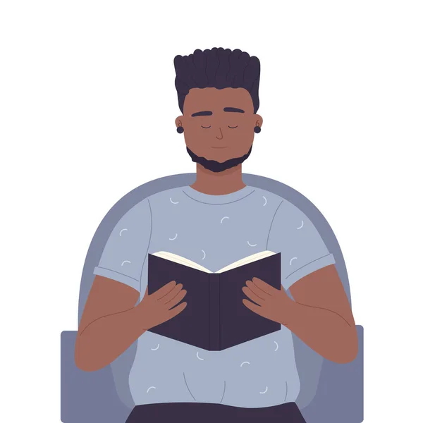 Ένας Χίπστερ Έφηβος Διαβάζει Βιβλίο Σχολική Εργασία Λάτρης Του Βιβλίου — Διανυσματικό Αρχείο