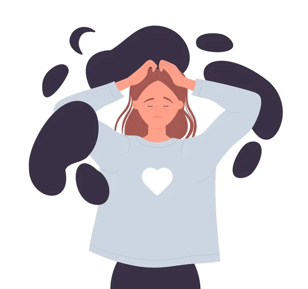 Проблема Розладом Сну Нічна Психічна Проблема Хвороби Безсоння Векторні Ілюстрації — стоковий вектор