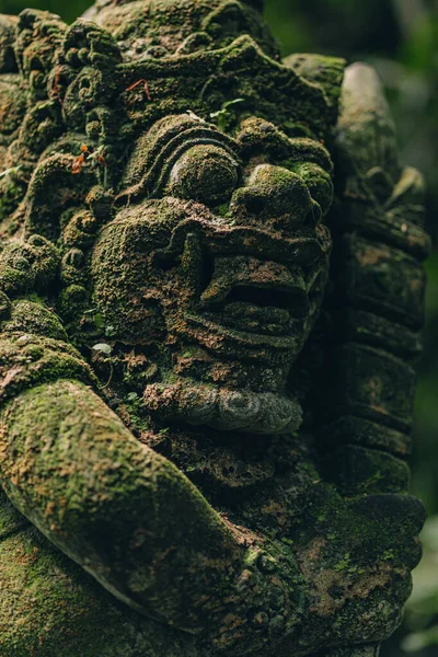 stock image Stone sculpture in sacred monkey forest. Balinese architecture carved stone, monkey sanctuary decoration statue