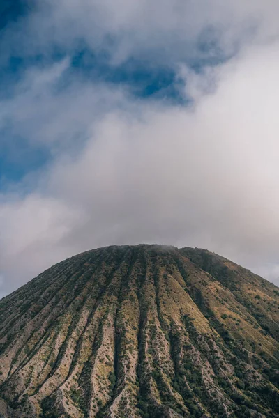 Vista Lateral Vulcão Bromo Mount Vista Paisagem Vegetação Montanha Parque — Fotografia de Stock