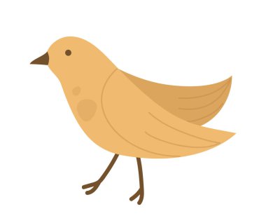 Tatlı kuş. Küçük bahçe kuşu, orman faunası, özel kuş türü vektör illüstrasyonu
