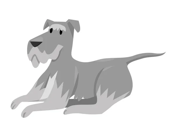 Шнауцеровская Порода Собак Друг Семейный Пёс Домашнее Животное Прекрасная Векторная — стоковый вектор