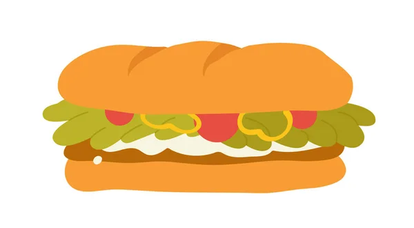 Breakfast Sandwich Meal Healthy Lunch Menu Vegetarian Food Vector Illustration — Stock Vector