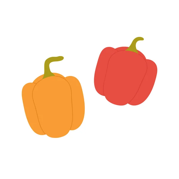 Paprika Gemüse Gesunde Biolebensmittel Salatzutaten Vektor Illustration — Stockvektor
