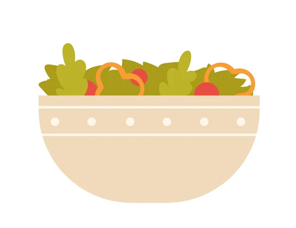 Saladeira Fresca Salada Legumes Comida Saudável Ilustração Vetor Comida Vegetariana —  Vetores de Stock