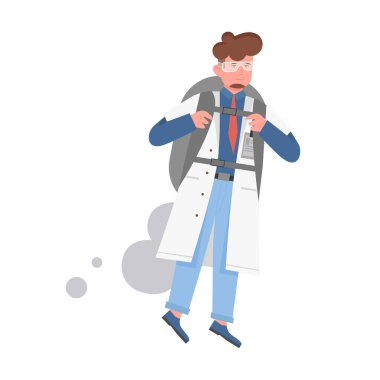 Bilim adamı uçuş deneyi. Bilim araştırmacısı, laboratuvar test vektör çizimi