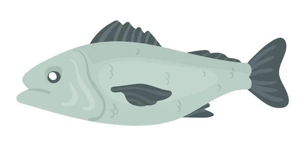 Hela Skaldjursfisken Vatten Fauna Skaldjur Meny Och Hälsosamt Kök Vektor — Stock vektor