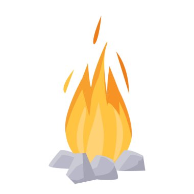 Taş devri yakacak odunu. İlkel kamp ateşi, eski yaşam tarzı ve ilkel insanlar ilkel insan çizimleri.