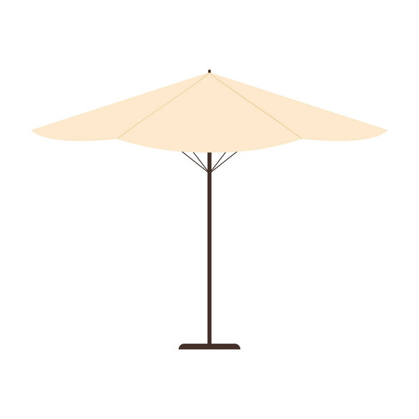 Outdoor patio umbrella. Garden furniture, backyard landscape cartoon vector illustration