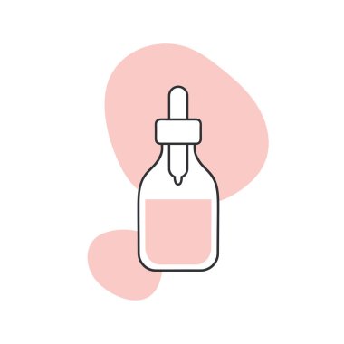 Saç bakım serumu. Hidrasyon yağı serumu, saç derin tedavi çizgisi çizelgesi çizimi