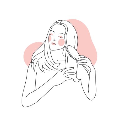 Kılla tedavi serumunu birleştirmek. Sağlıklı saçlar için koyu yağ, güzellik saçı rutin çizgisi çizimi çizimi