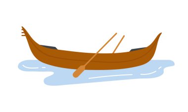 Venedik gondol teknesi. Büyük kanalda kürek çeken eski İtalyan teknesi, turistler karikatür vektör çizimleri taşıyorlar.