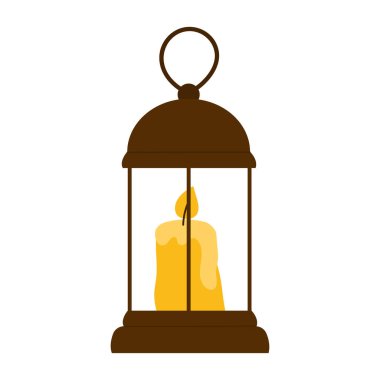 Yanan mumlu sihirli fener. Büyücü büyücülüğü, falcı ayini vektör çizimi