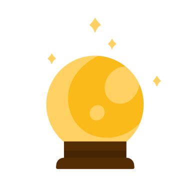 Sihirli kristal küre. Falcı aksesuarları, cadılık araçları çizgi film vektör illüstrasyonu