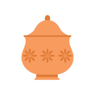 Seramik ham çömlek vazosu. Geleneksel kil çömlek, Arap dekoratif nesneler karikatür vektör çizimi