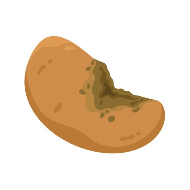 Hasarlı çürük patates. Mutfak çöpü, küflü bitkisel hayatta kalma süresi geçmiş vektör çizimi.