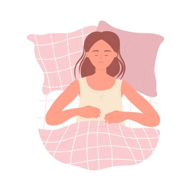 Yatak odasındaki en iyi uyuyan kız manzarası. Yatma zamanı, kadın çizgi film çizimi yaparken uyuyakalmış.