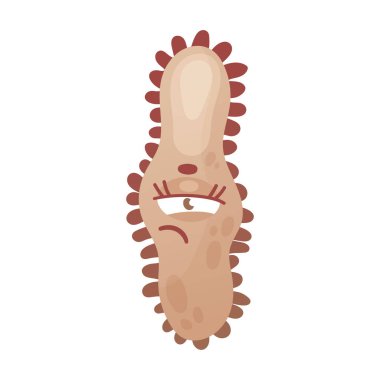 Çizgi roman mikroorganizması mikroorganizma, kawaii mikrop mikrop mikrop mikrop bakteri virüsü beyaz yüzle izole edilmiş komik surat