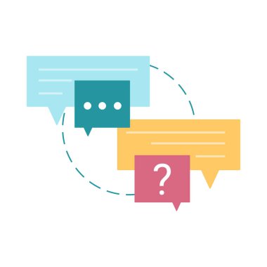 Ekip sohbet iletişimi. Etkili takım çalışması toplantısı, takım beyin fırtınası çizgi film vektör çizimi