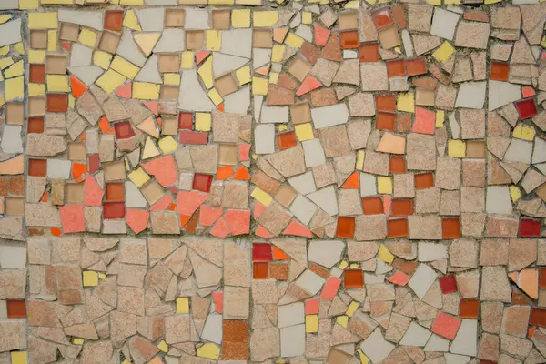 Mosaic pattern on home floor or wall tiles of square shape, vintage decoration top view