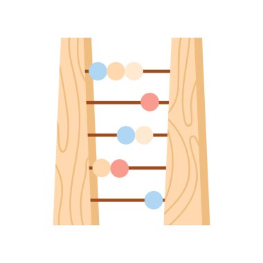 Montessori tahta oyuncağı. Erken yaş eğitim oyunları, renkli oyuncaklar vektör çizimi