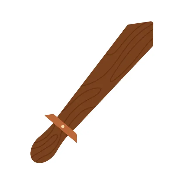 Dřevěná Hračka Meč Retro Tradiční Dřevěné Hračky Dětská Zábava Kreslený — Stockový vektor