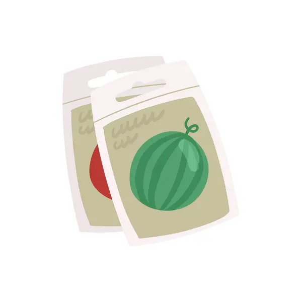 Fazendo Pacotes Sementes Produtos Agrícolas Cultivo Frutas Legumes Ilustração Vetorial —  Vetores de Stock