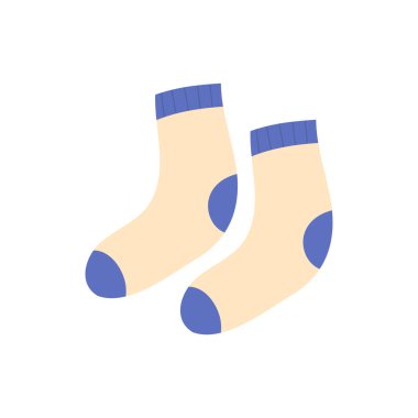 Erkekler ve kızlar için örülmüş bir çift çorap, pamuk ve yün ayakkabı.