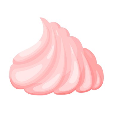 Krem şanti pembe girdap, tatlı krema veya tatlı vektör çizimi için lokum.